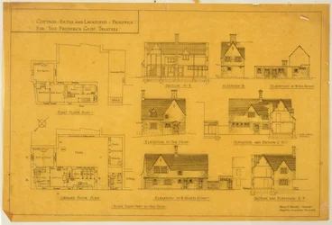 Sommerhus, bade og toiletter - Painswick, for Frederick Gyde Trustees, 14. marts 1923 (blæk på papir)
